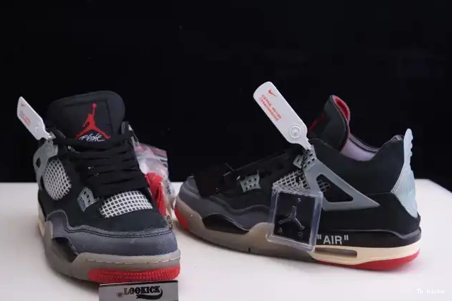 Reps TBK Jordan Retro x Off White CV9388-001 Air 4 Bred 0514